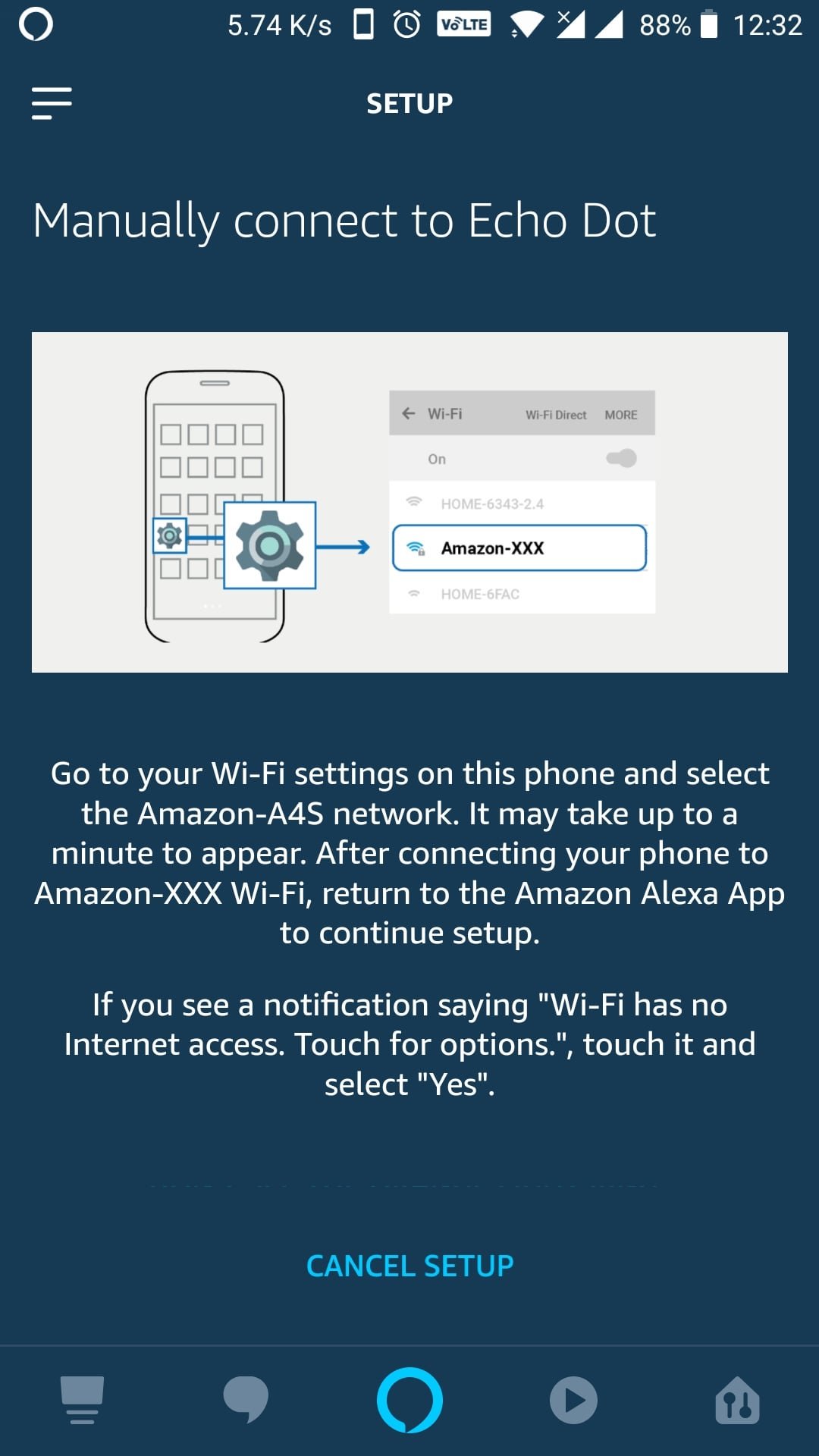 Alexa App Stuck on Setup